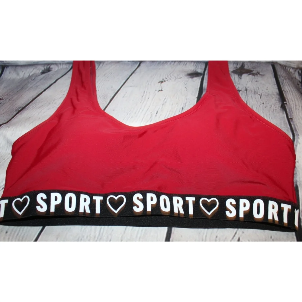 NEW ♡ Sport Tape Logo Padded Sports Bra - Picture 12 of 13
